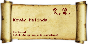 Kovár Melinda névjegykártya